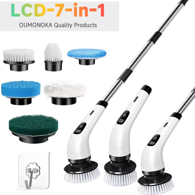 Electric Cleaning Brush Multifunctional Household Wireless Mops for Bathroom Kitchen Gadgets Windows Toilet Spin Scrubber